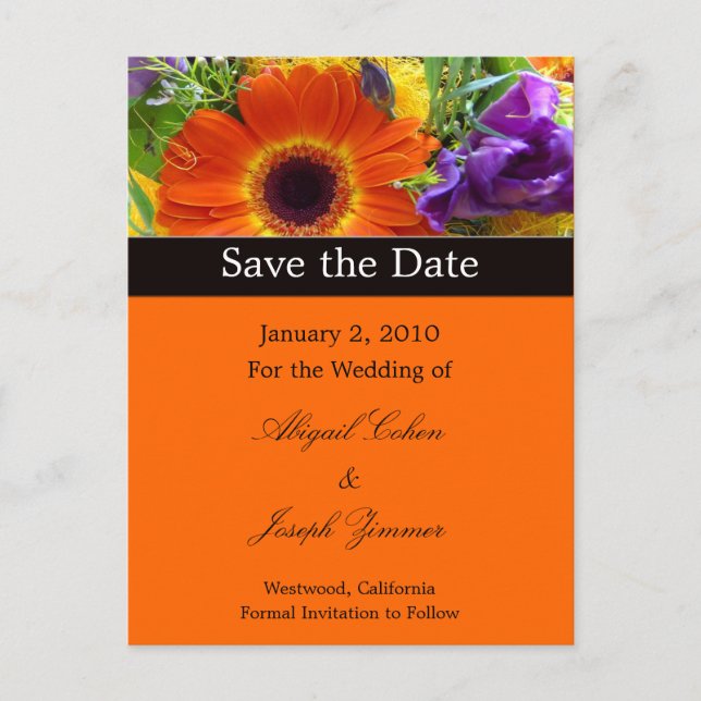 Save the date postcards, summer bouquet announcement postcard (Front)