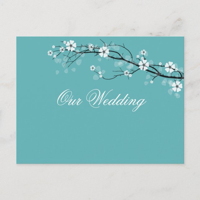 Save the Date postcards white blossoms (Front)