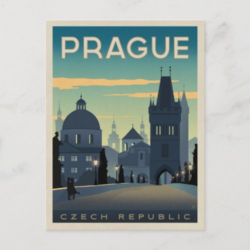 Save the Date  Prague Czech Republic Announcement Postcard