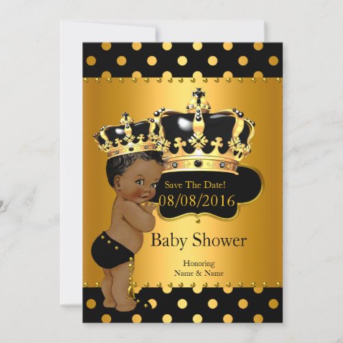 Save The Date Prince Baby Shower Ethnic