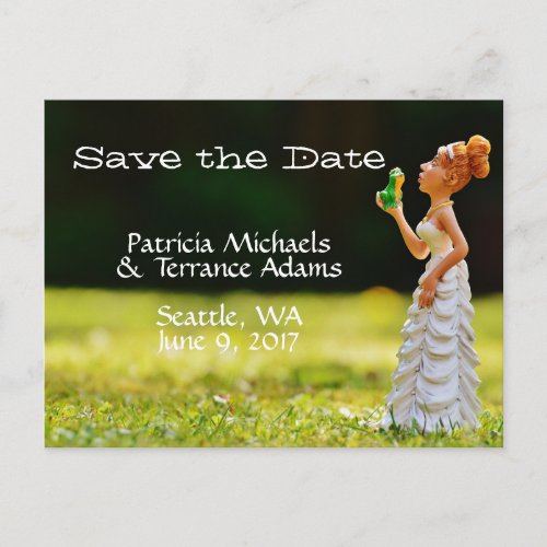 Save the Date Princess Frog Announcement Postcard