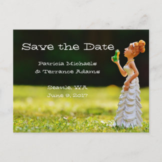 Save the Date Princess Frog Announcement Postcard
