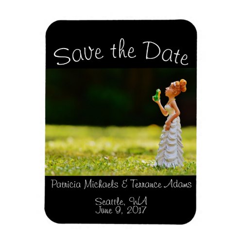 Save the Date Princess Frog Magnet