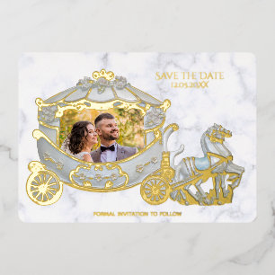 Save the Date - Princess in the Carriage - Photo Foil Invitation