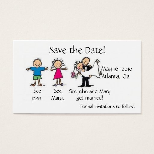 Customizable Save the Date Profile Card Business Card