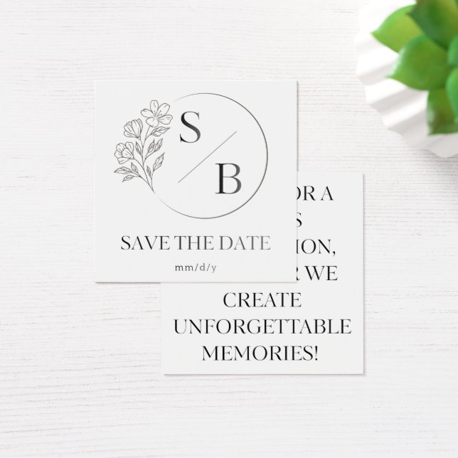Save the Date Profile Card Elegant Wedding card (Desk)