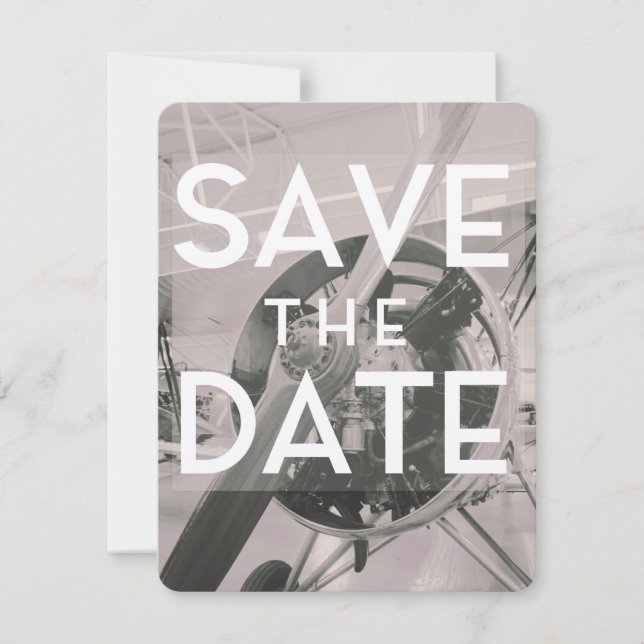 Save the Date Prop plane (Front)