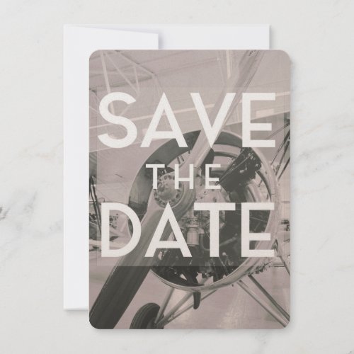 Save the Date Prop plane Invitation
