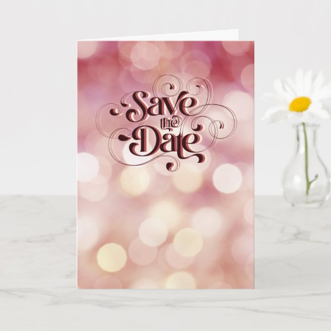 Save The Date (Proverbs 18:22) Burgundy/Tan/White Card (Small Plant)