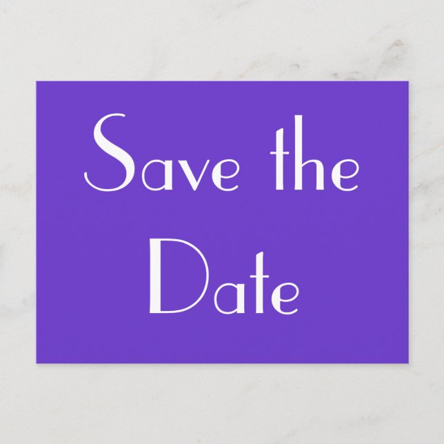 Save the Date/Purple Announcement Postcard (Front)