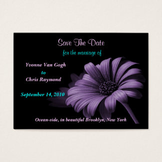 Save The Date Purple Gray Daisy I