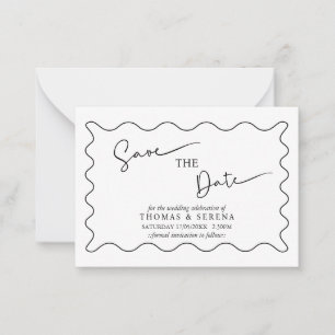 Save The Date QR Code Black White Monochrome Note Card