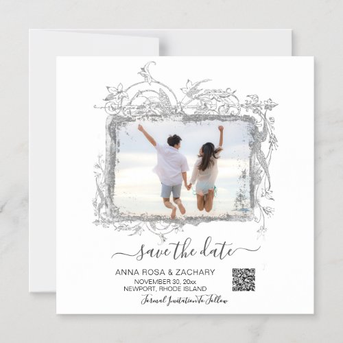  SAVE the DATE  _ QR code Website AR6 Wedding Magnetic Invitation