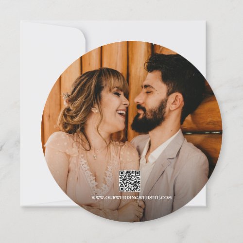  Save the date QR code Wood Rustic photo Wedding Invitation