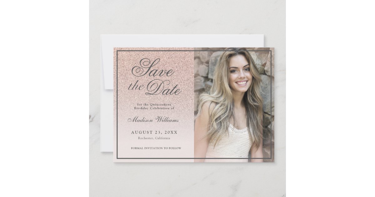 Save The Date Quinceañera 15th Birthday Invitation Zazzle