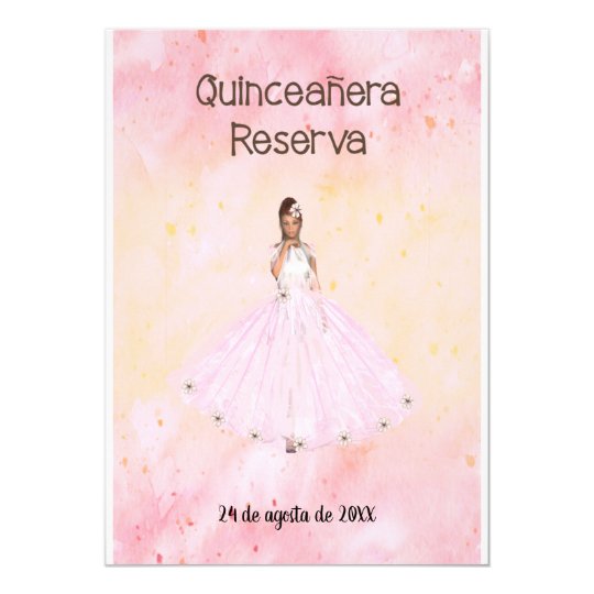 Save the Date Quinceanera in Spanish Pink Invitation