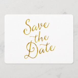 Save The Date Quote Gold Faux Foil Engagement Invitation