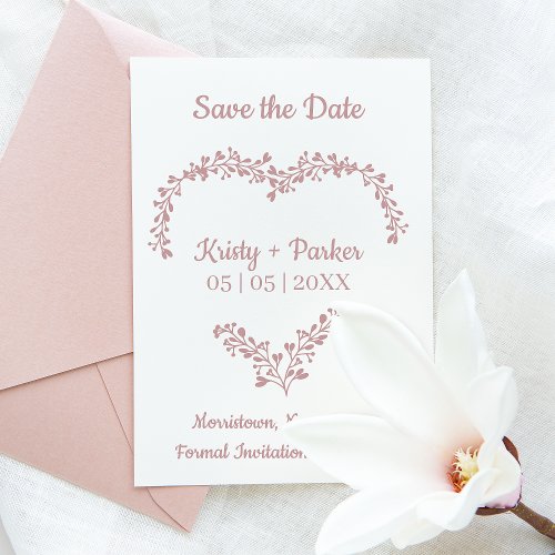 Save the Date Quote Heart  Wildflowers Wedding Rubber Stamp