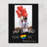 Save the Date Rainbow Heart Photo  Announcement Postcard