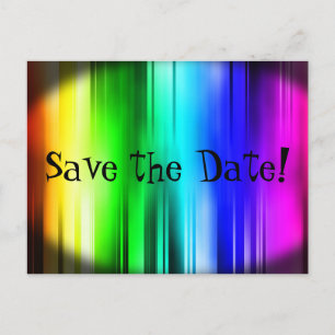 Save the date Rainbow postcard