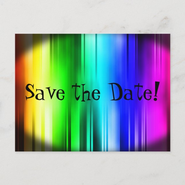 Save the date Rainbow postcard (Front)