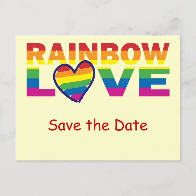 Save the Date/Rainbow Wedding/Gay Pride Announcement Postcard (Front)