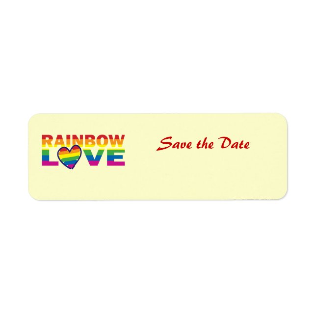 Save the Date/Rainbow Wedding/Gay Pride Label (Front)