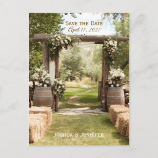 SAVE THE DATE RANCH STYLE WEDDING POSTCARD