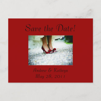 Save the Date, Red Announcement Postcard