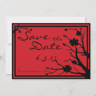 Save the Date red black custom wedding invites