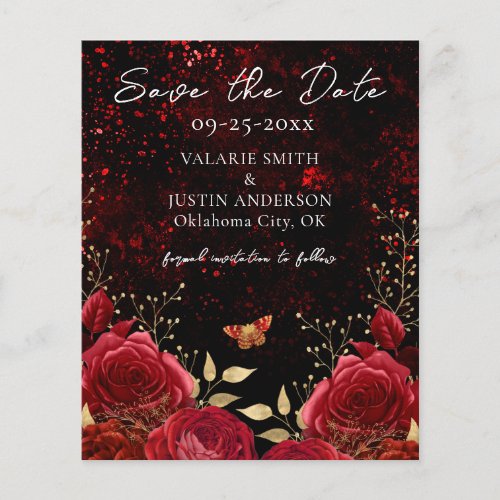 Save the Date Red Black Gothic Wedding 