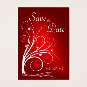 Save The Date - Red Hearts Profile Card by SquirrelHugger at Zazzle