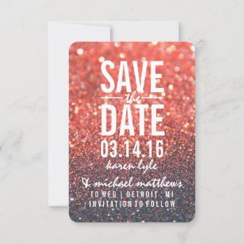 Save The Date | Red Lit Nite Fab by Evented at Zazzle