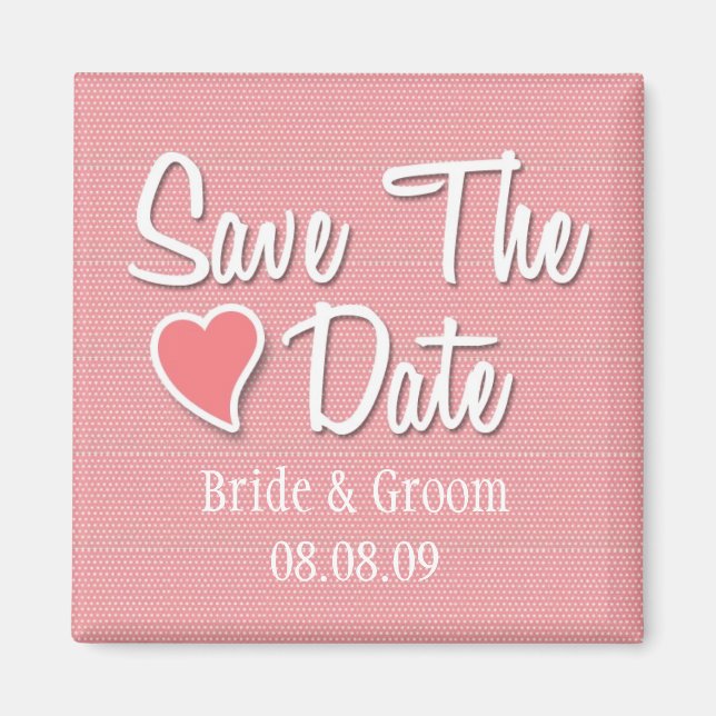 save the date red magnet (Front)