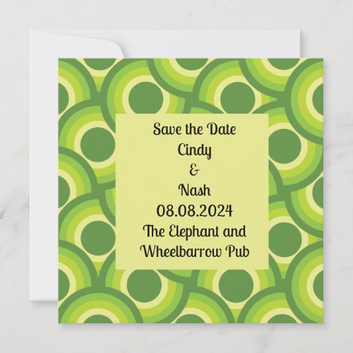 Save the Date Retro Green