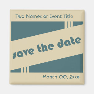 save the date : retro : magnet