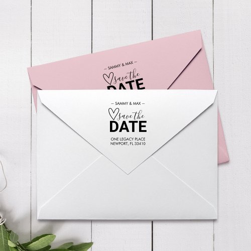 Save The Date Return Address Rubber Stamp