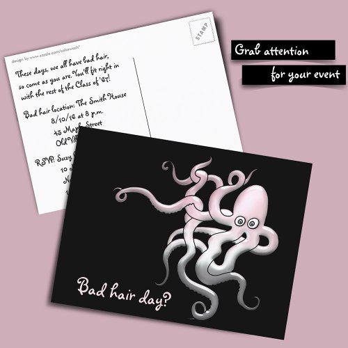 Save the Date Reunion with Tangled Octopus Hair Announcement Postcard