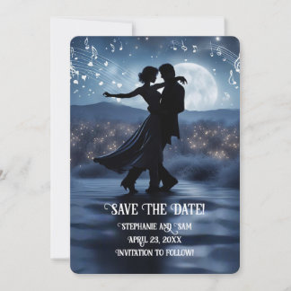 Save the Date Romantic Couple Music Invitation
