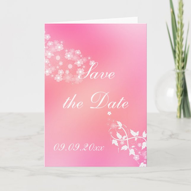 "Save the date" Romantic Design Announcement (Front)