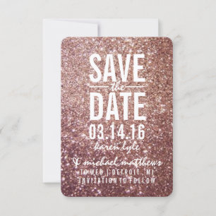 Save the Date Rose Glitter Fab
