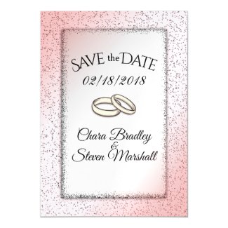 Save the Date Rose Glitter Wedding Magnetic Invitation