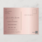 Save the Date rose gold glam graduation party 2021 Postcard (Back)