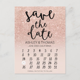 Calendar Save The Date Postcards No Minimum Quantity Zazzle