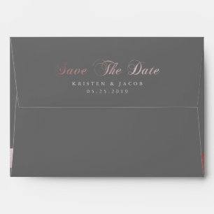Save the Date Rose Gold Personalized Envelope