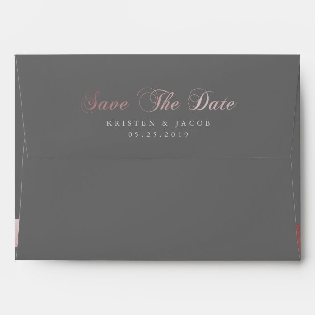 Save the Date Rose Gold  | Personalized Envelope (Back (Top Flap))