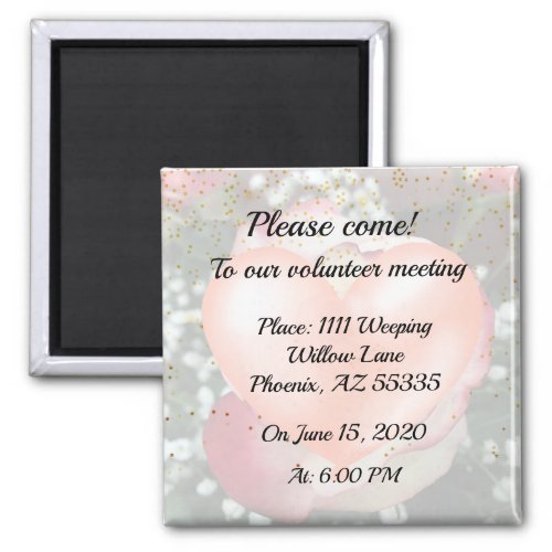 Save the Date Rose Magnet