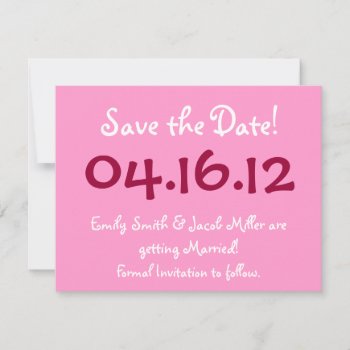 Save The Date Rose Pink Invitation by TwoBecomeOne at Zazzle