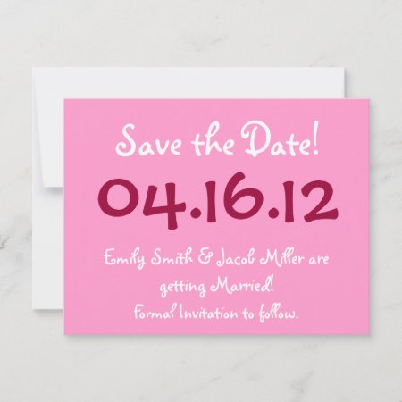 Save The Date Rose Pink Invitation