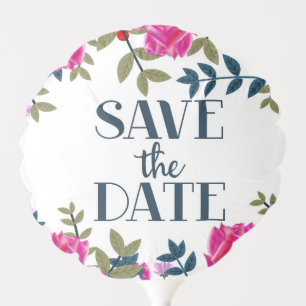 Save The Date Roses and Petals. Balloon